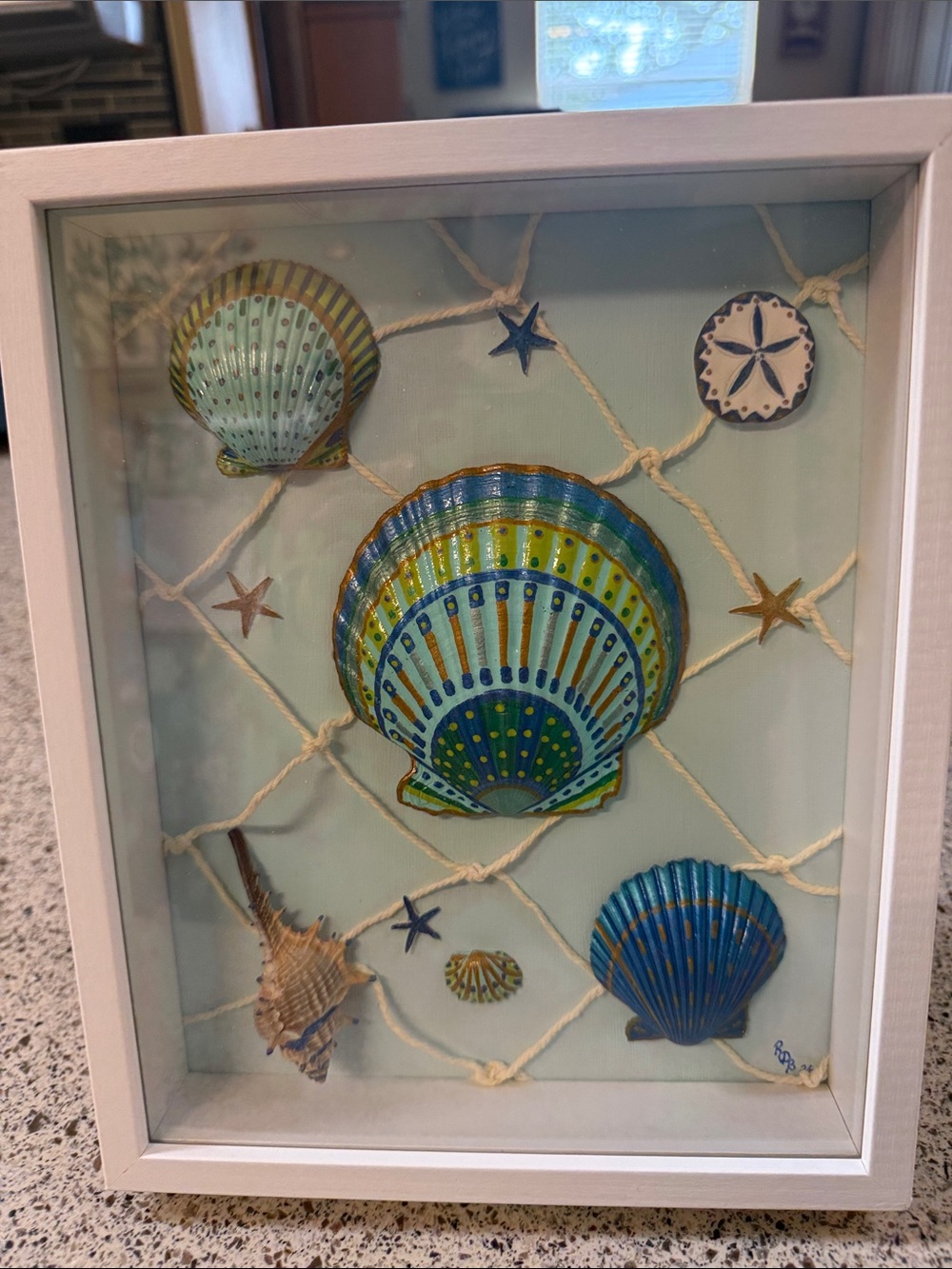 hand painted shell art